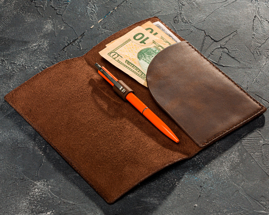 Elegant check presenter with curved money pocket