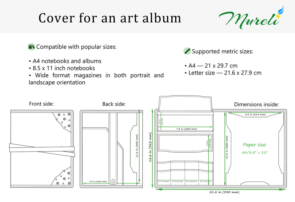 Leather Art Organizer with Pencils & Refillable Sketchbook | The Drawing Organizer with a Past