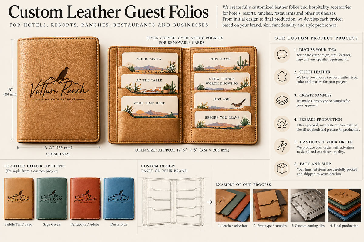 Custom Leather Guest Information Folio | Hotel, Resort & Hospitality Project