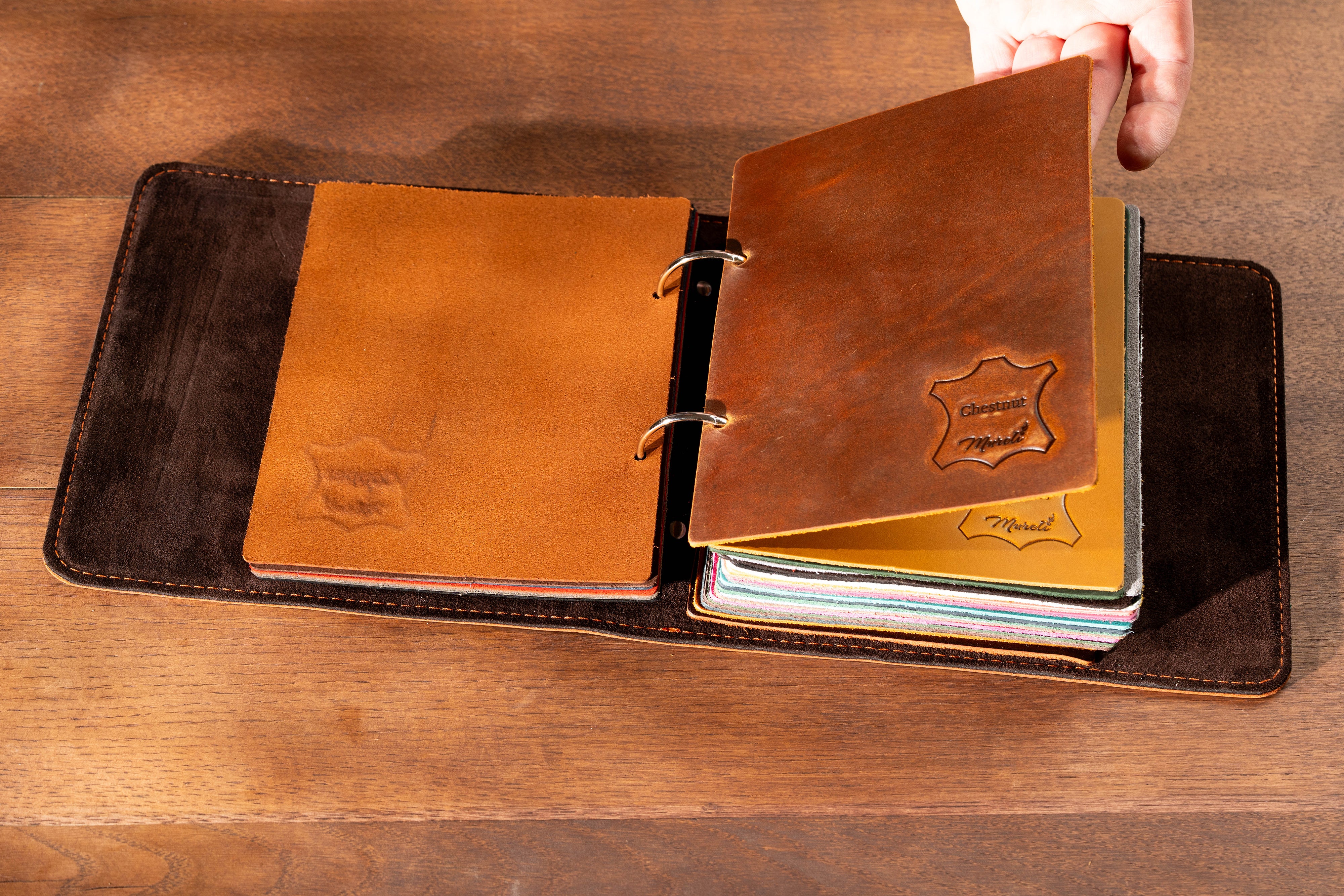 Mureli Leather Sample Binder with 28 Leather Swatches