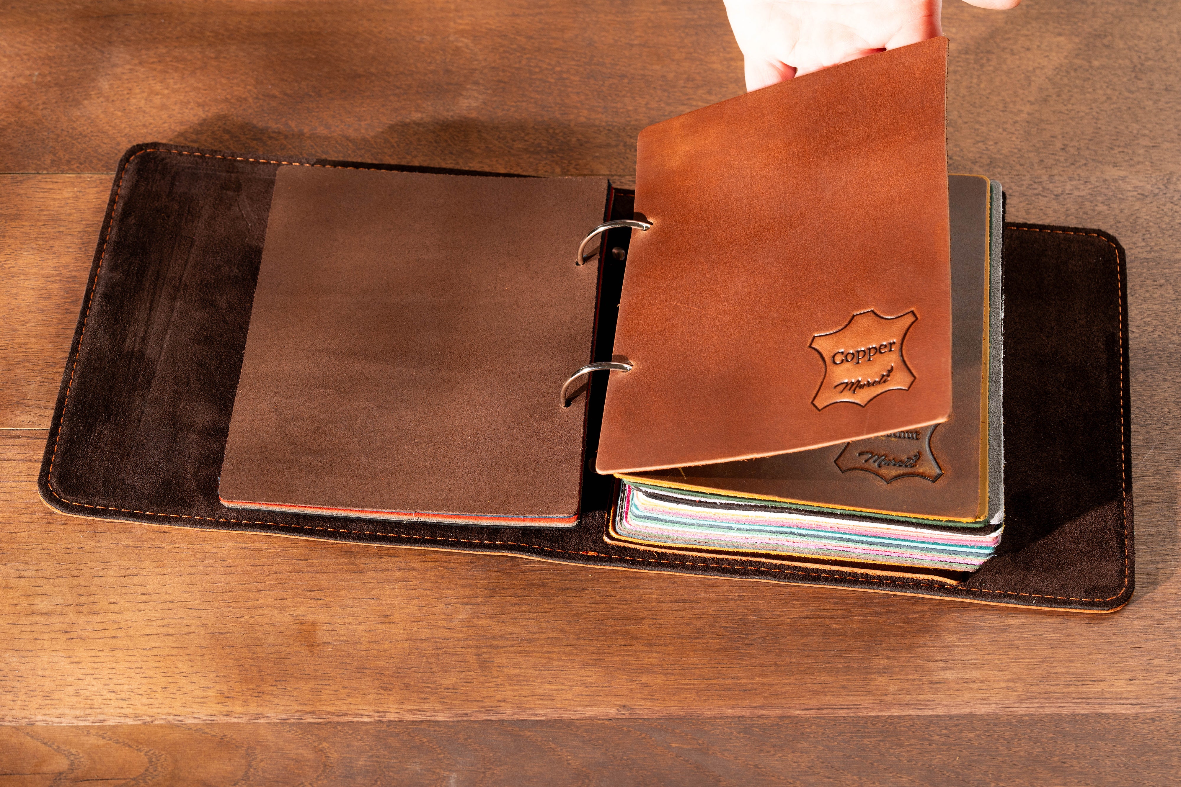 Mureli Leather Sample Binder with 28 Leather Swatches