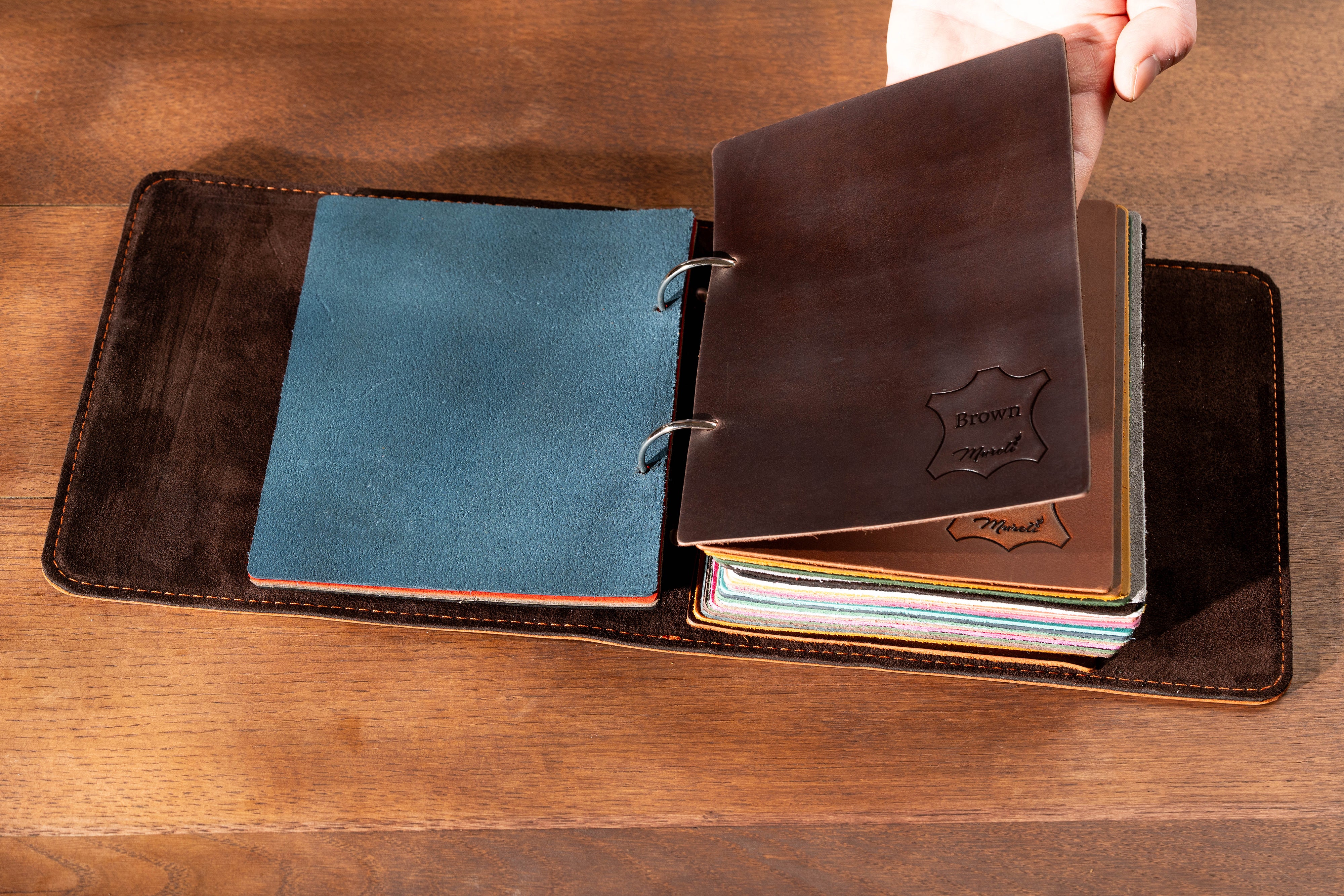 Mureli Leather Sample Binder with 28 Leather Swatches