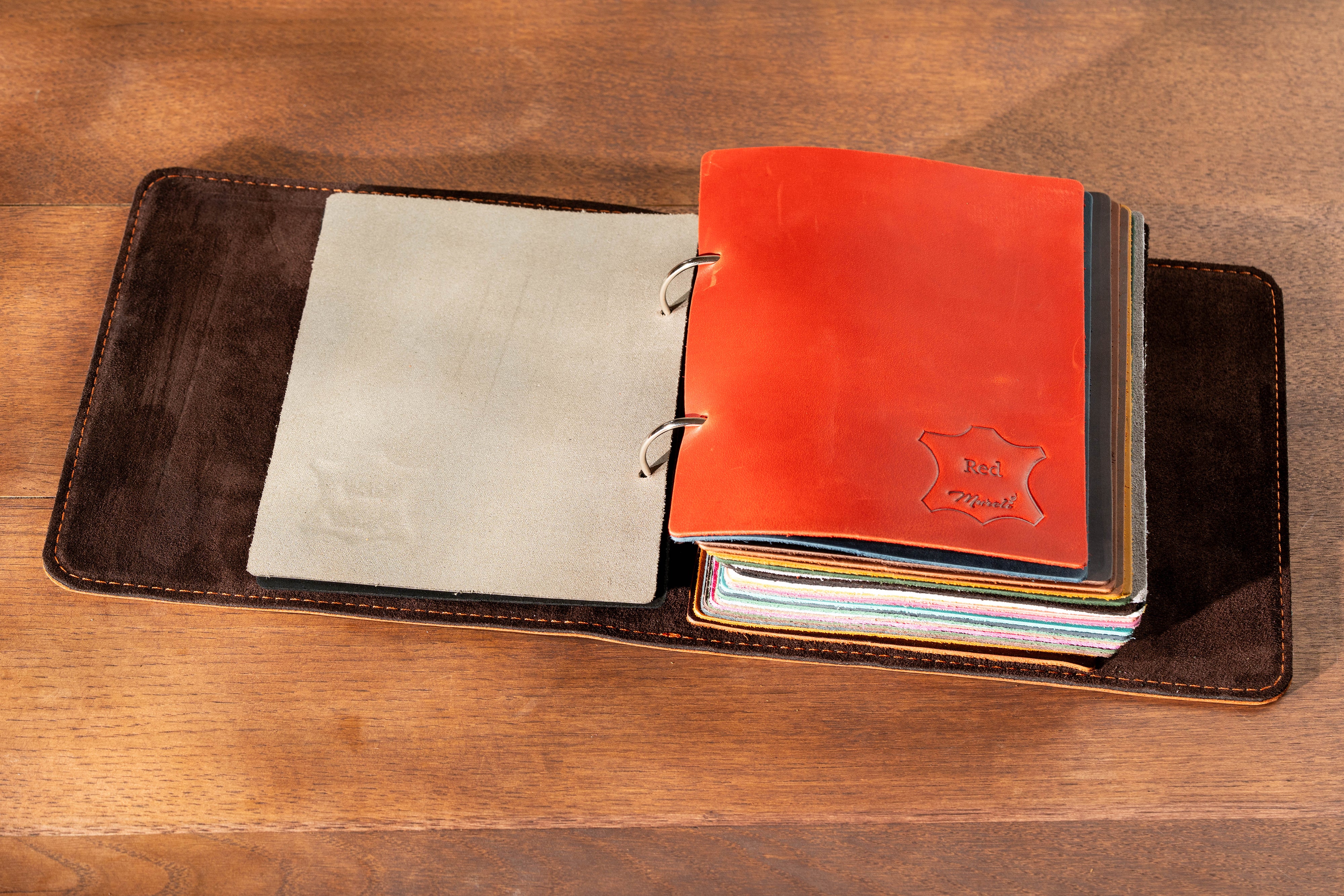 Mureli Leather Sample Binder with 28 Leather Swatches