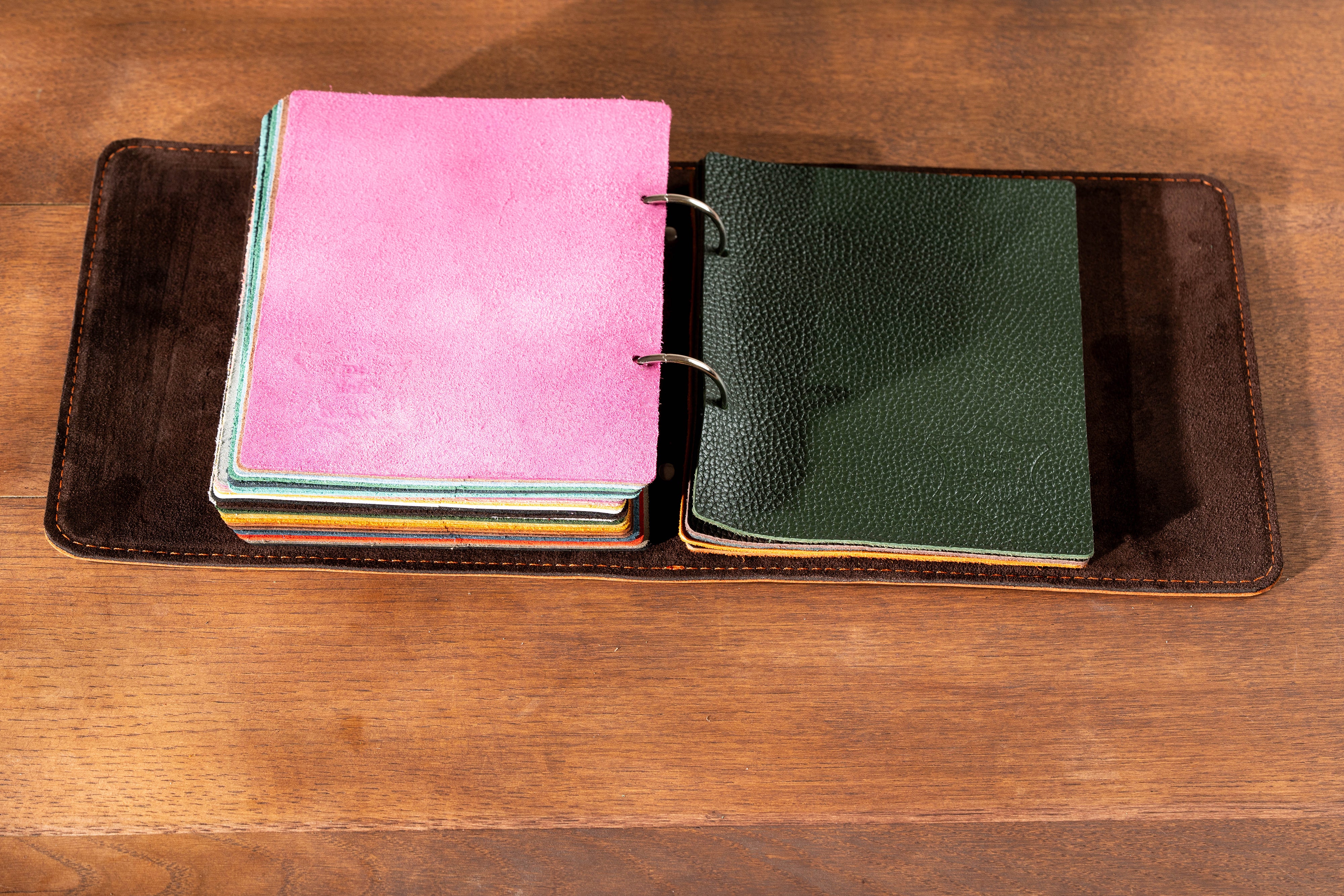 Mureli Leather Sample Binder with 28 Leather Swatches