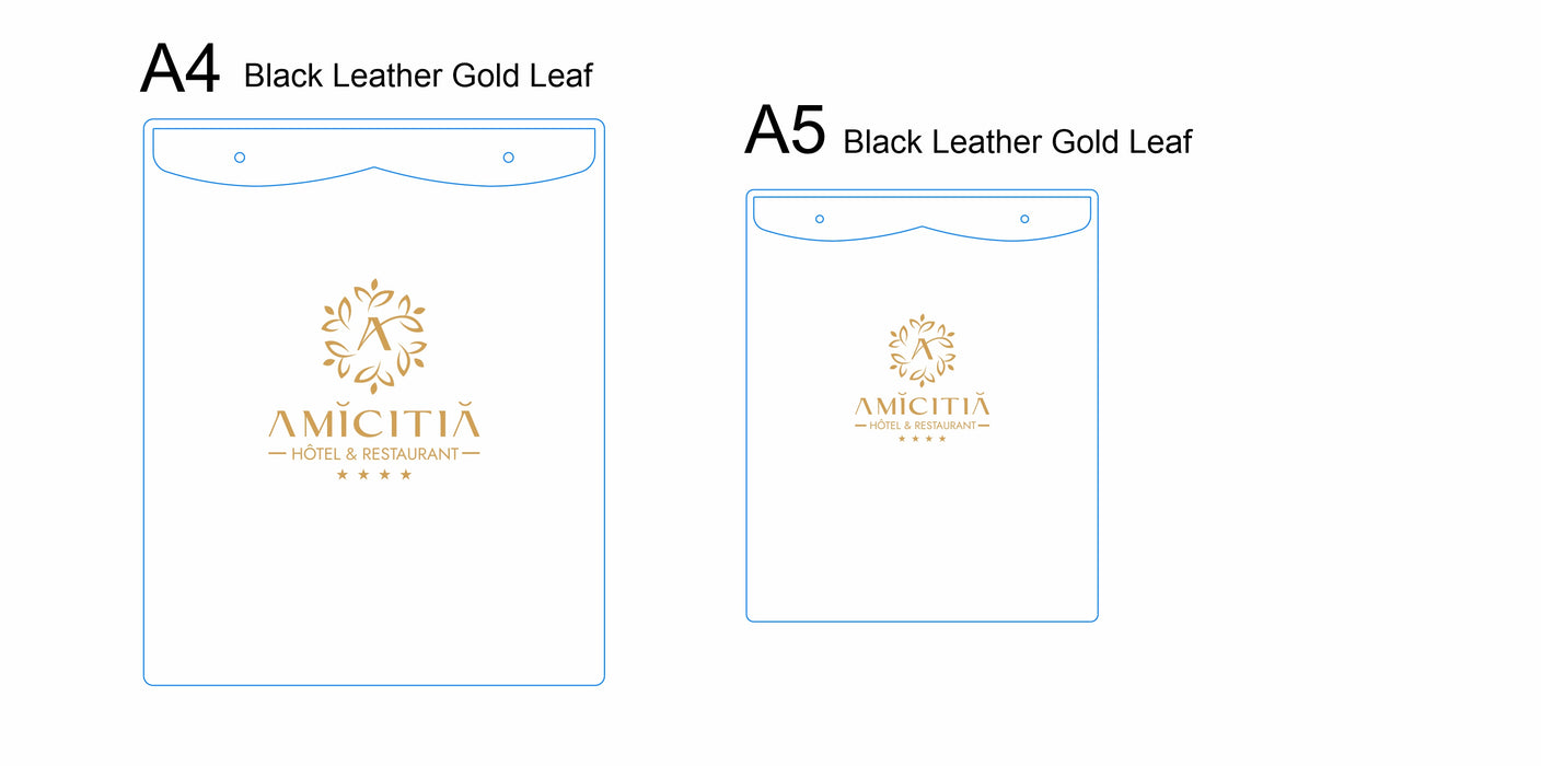 20 A4 30 A5 + black leather + gold leaf