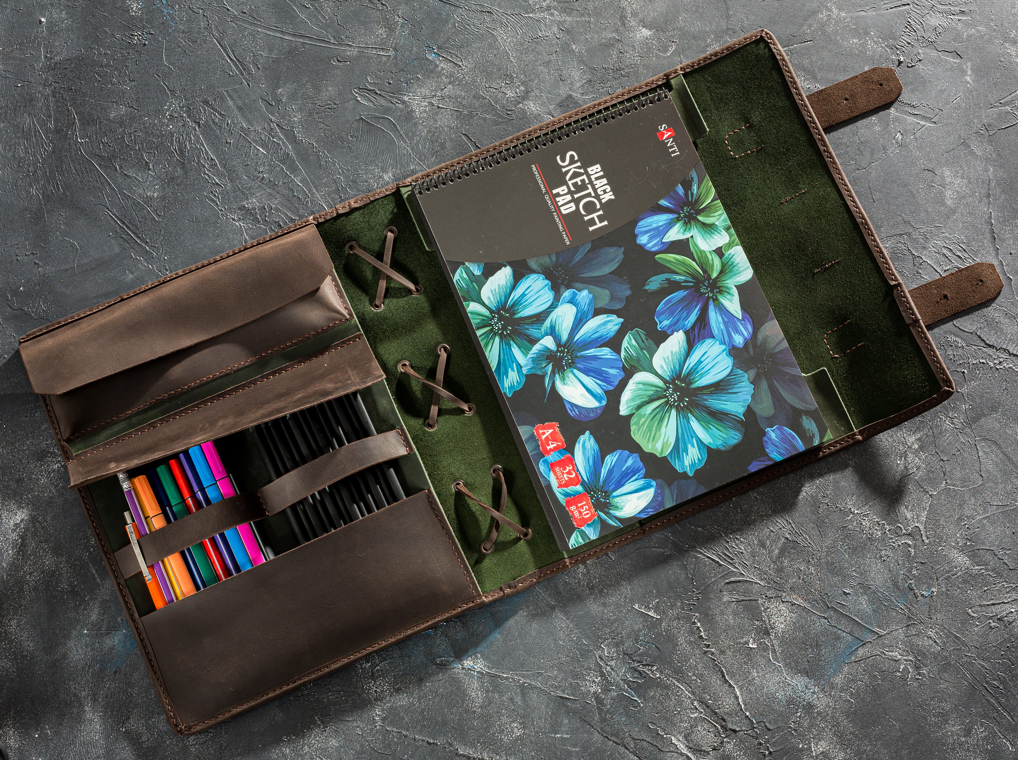 Travel-friendly art case with secure closure