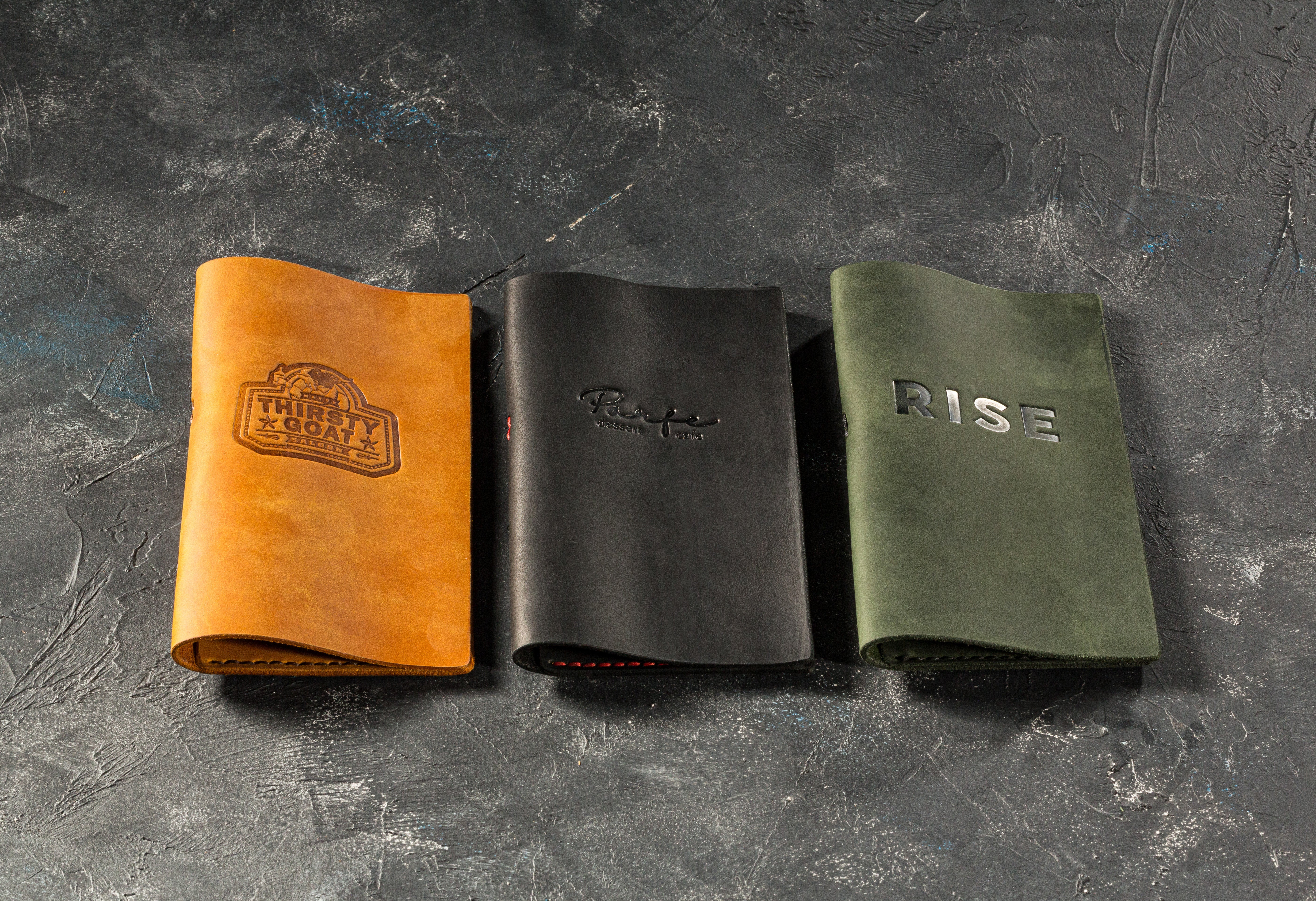 Modern Green Leather Folder for Boutique Restaurants