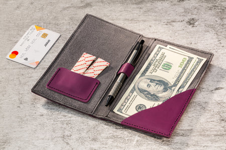 Wine Berry Check Presenter | Wallet Style Leather