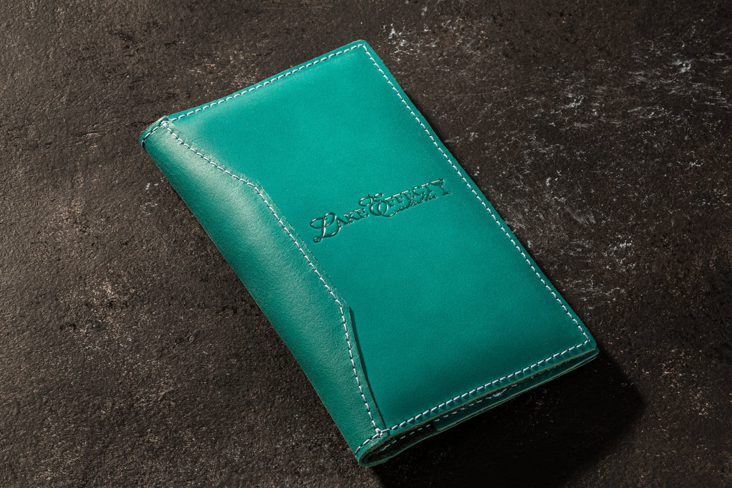 Bright Aqua Bill Folder | Handmade Leather Finish