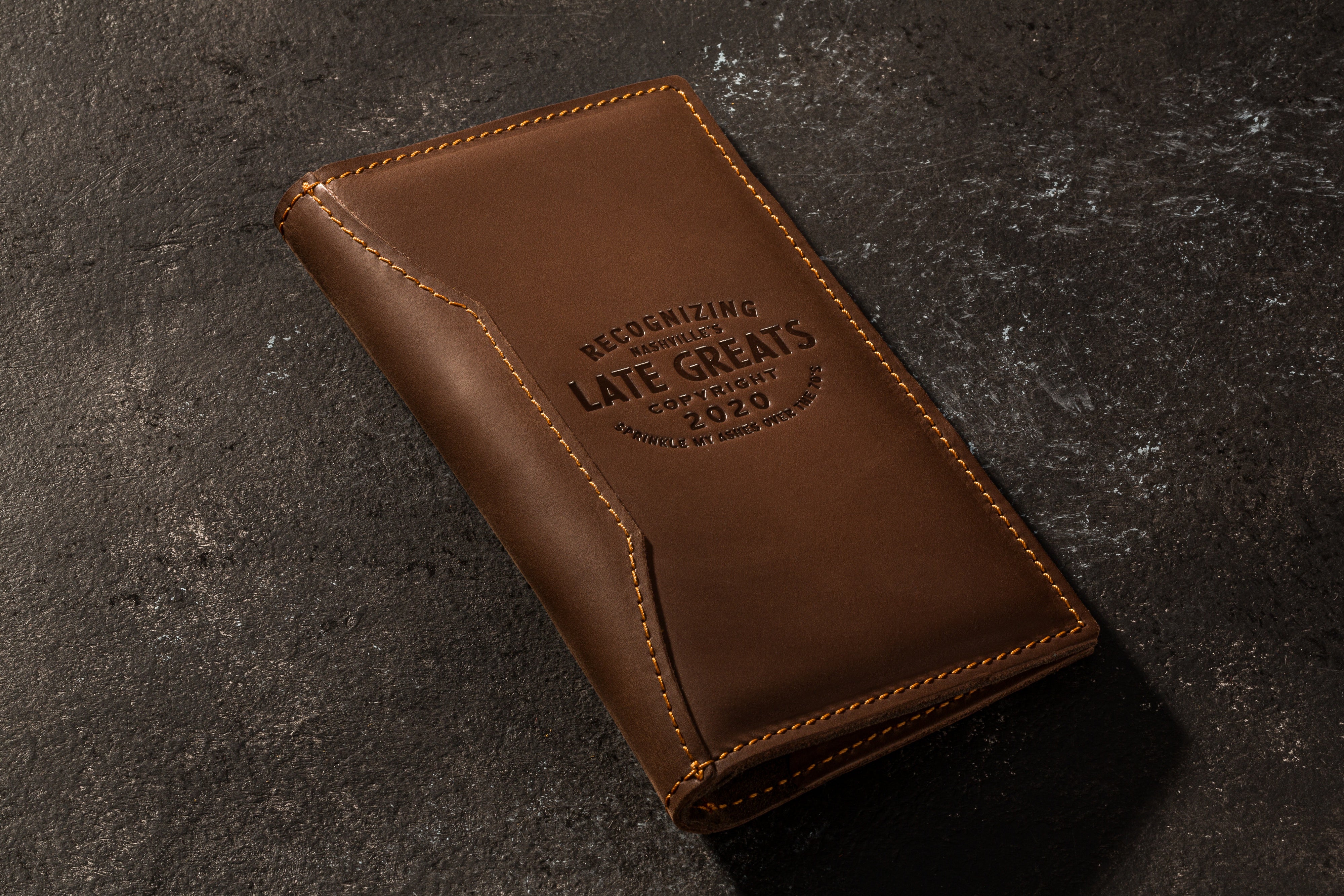 Coffee Brown Leather Bill Holder | Restaurant Style
