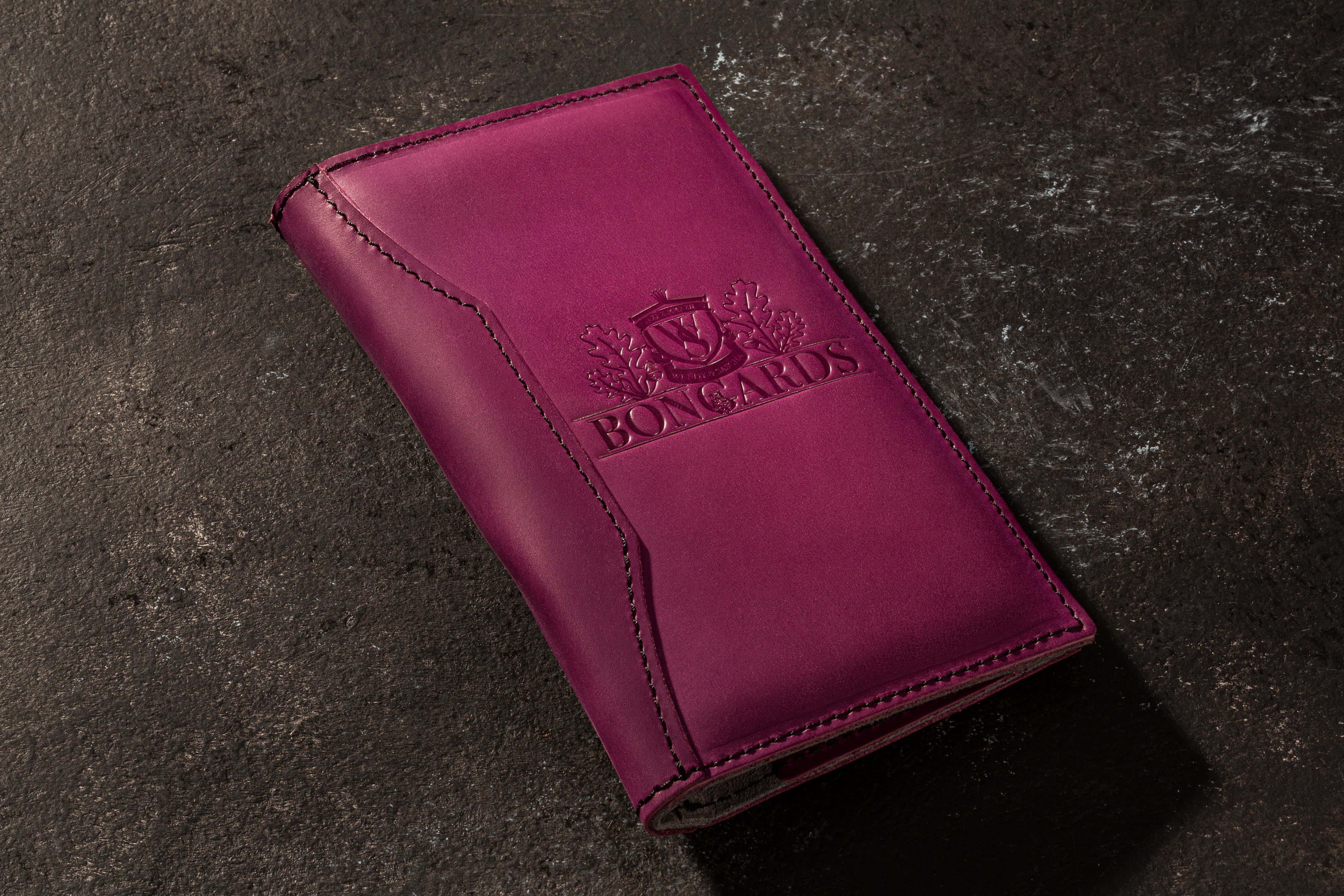 Deep Violet Leather Bill Holder | Handmade Elegance