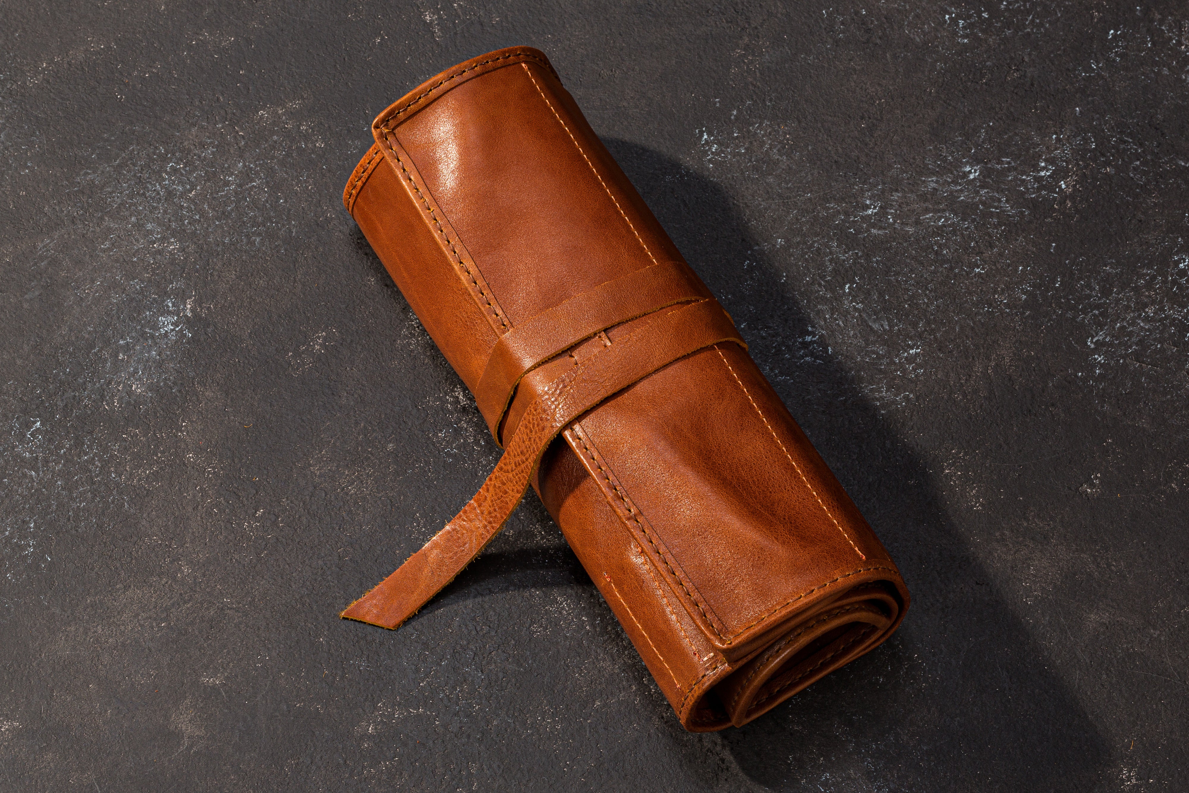 Stylish Leather Case for Knitting Tools — Warm Color, Cozy Feeling