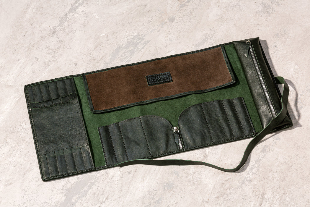 Deep Green Organizer for Crochet & Knitting Tools — Earthy, Elegant, Essential