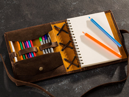 Artist Sketchbook Cover | Handmade Leather Organizer for Drawing