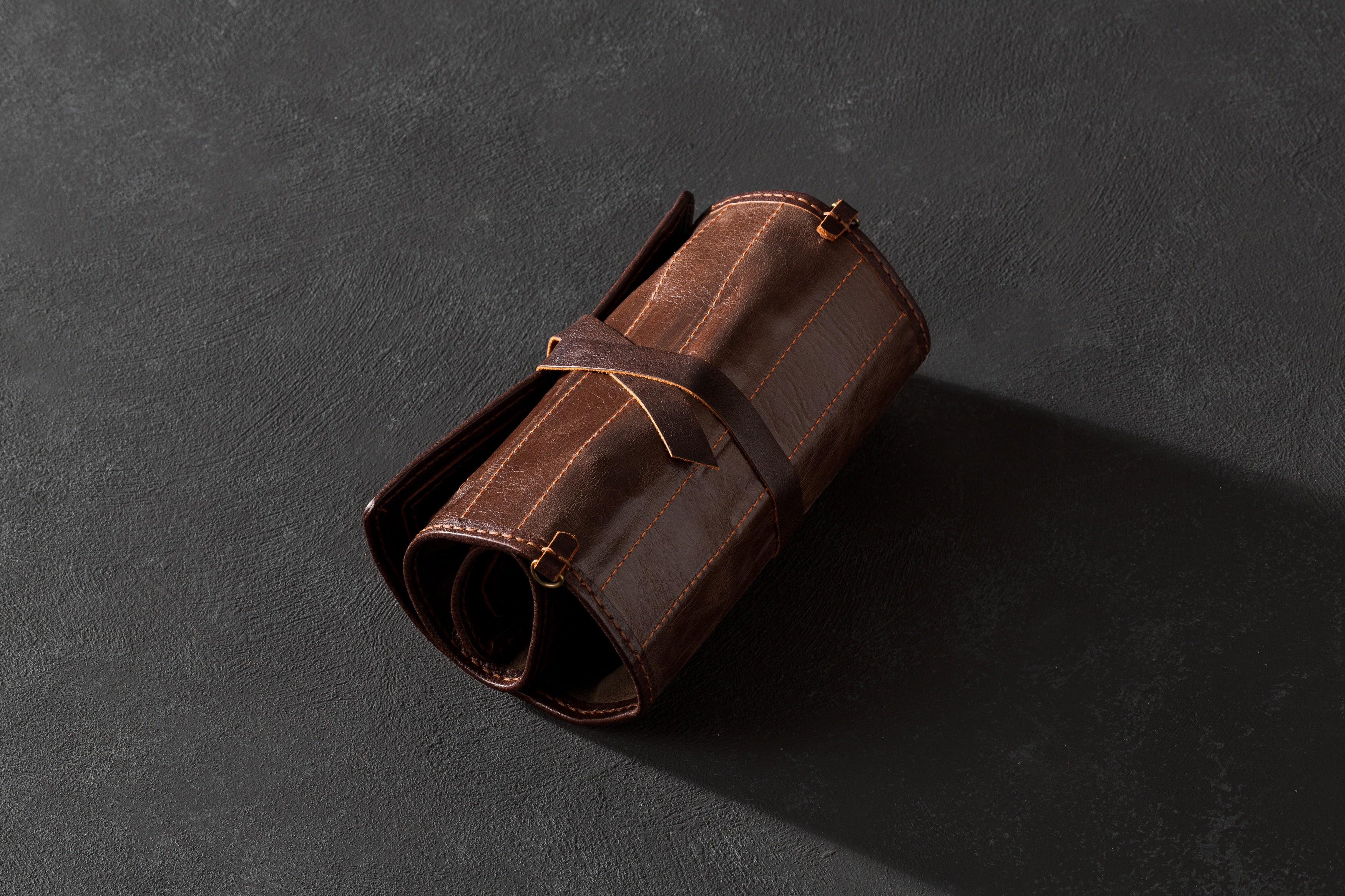 Personalized Leather Pipe Roll Up “New Breath” | Original Pipe Roll for Tobacco Pipe Smokers | Dark brown