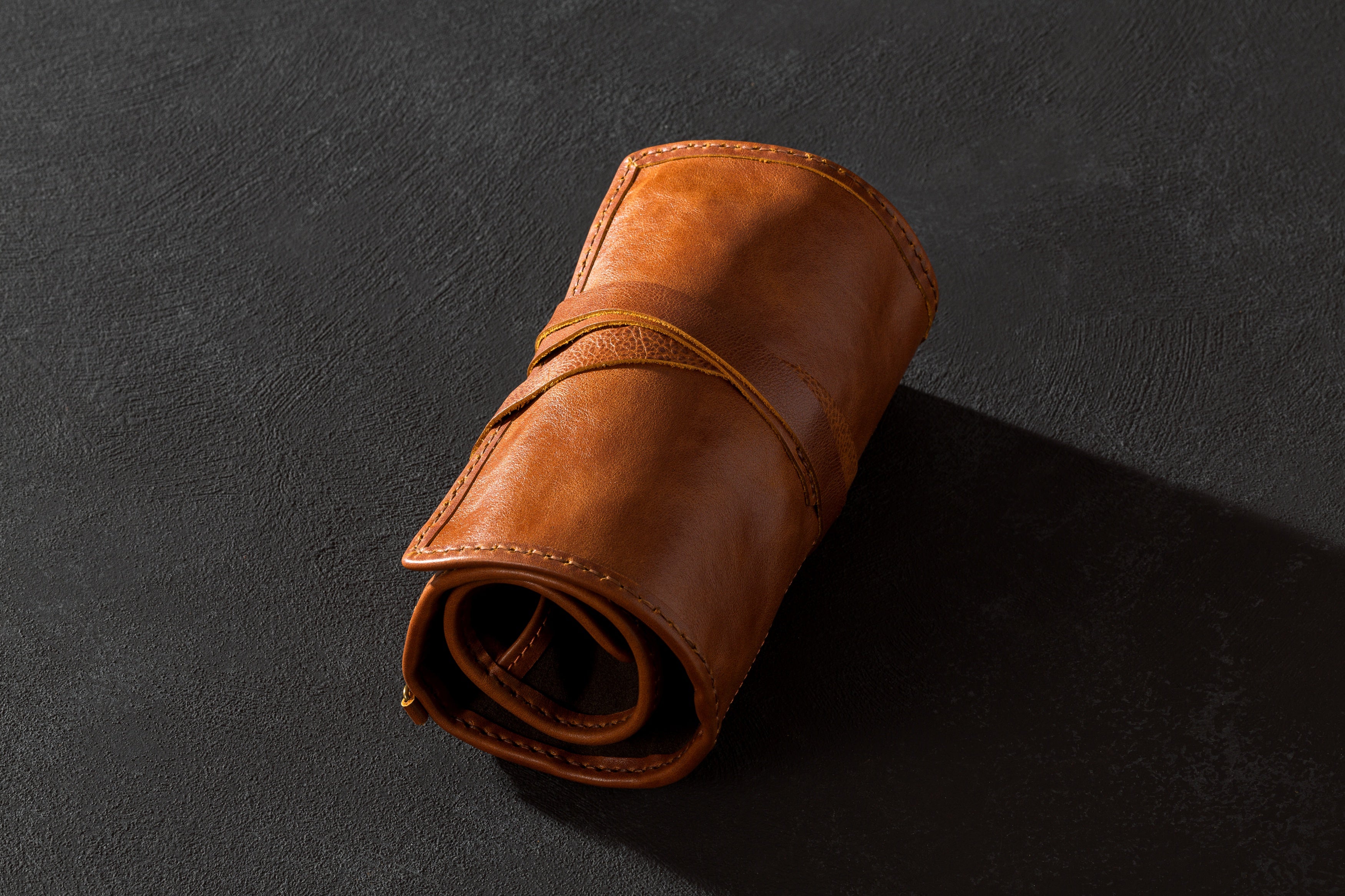 Personalized leather pipe roll up “New Breath” | Original Pipe Roll for Tobacco Pipe Smokers | Light brown