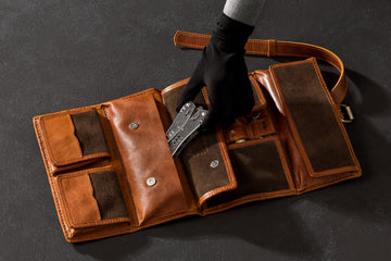 HAND ROLLING TOBACCO POUCH COGNAC