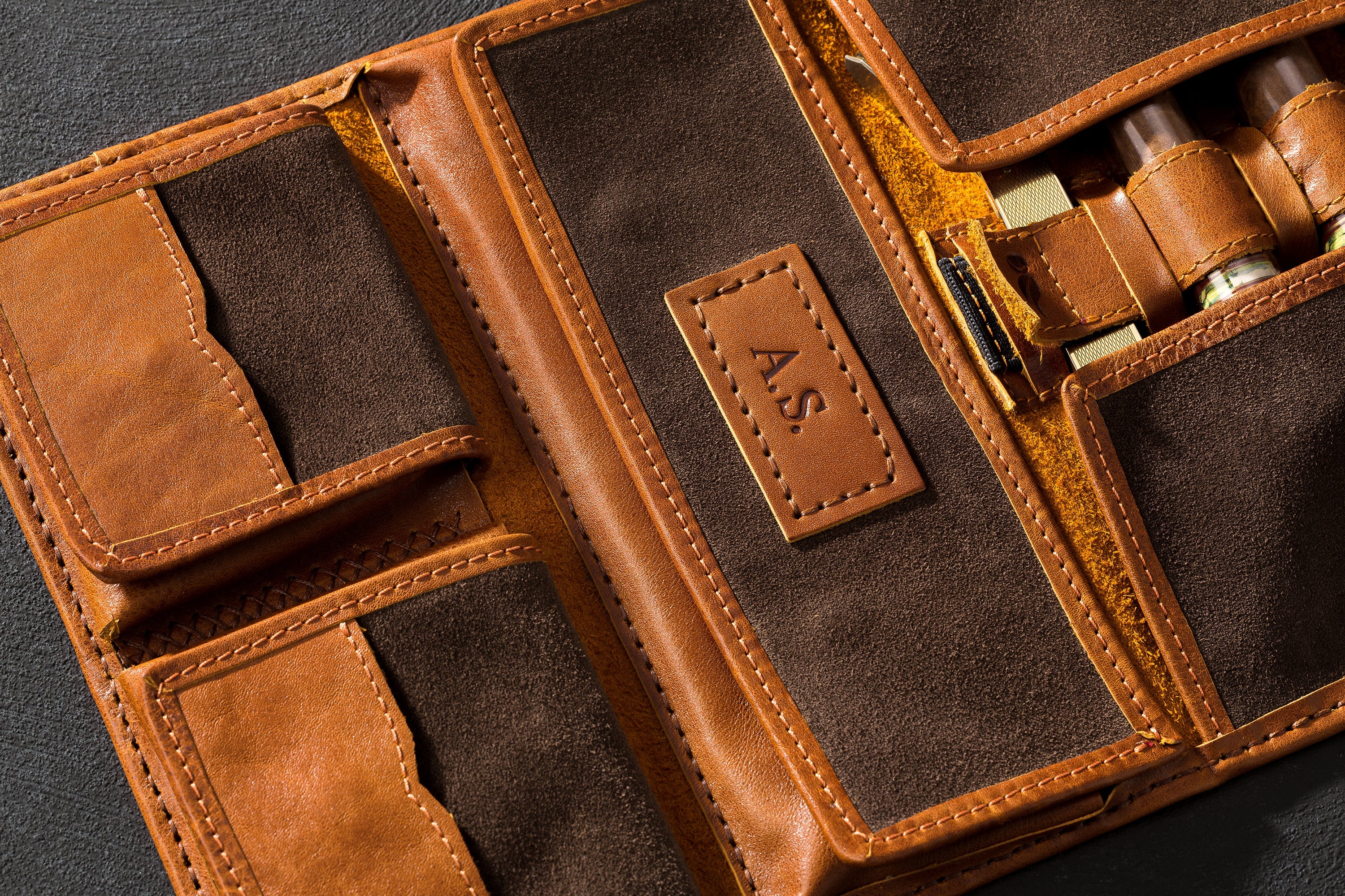 personalized leather patch for your dopp kit