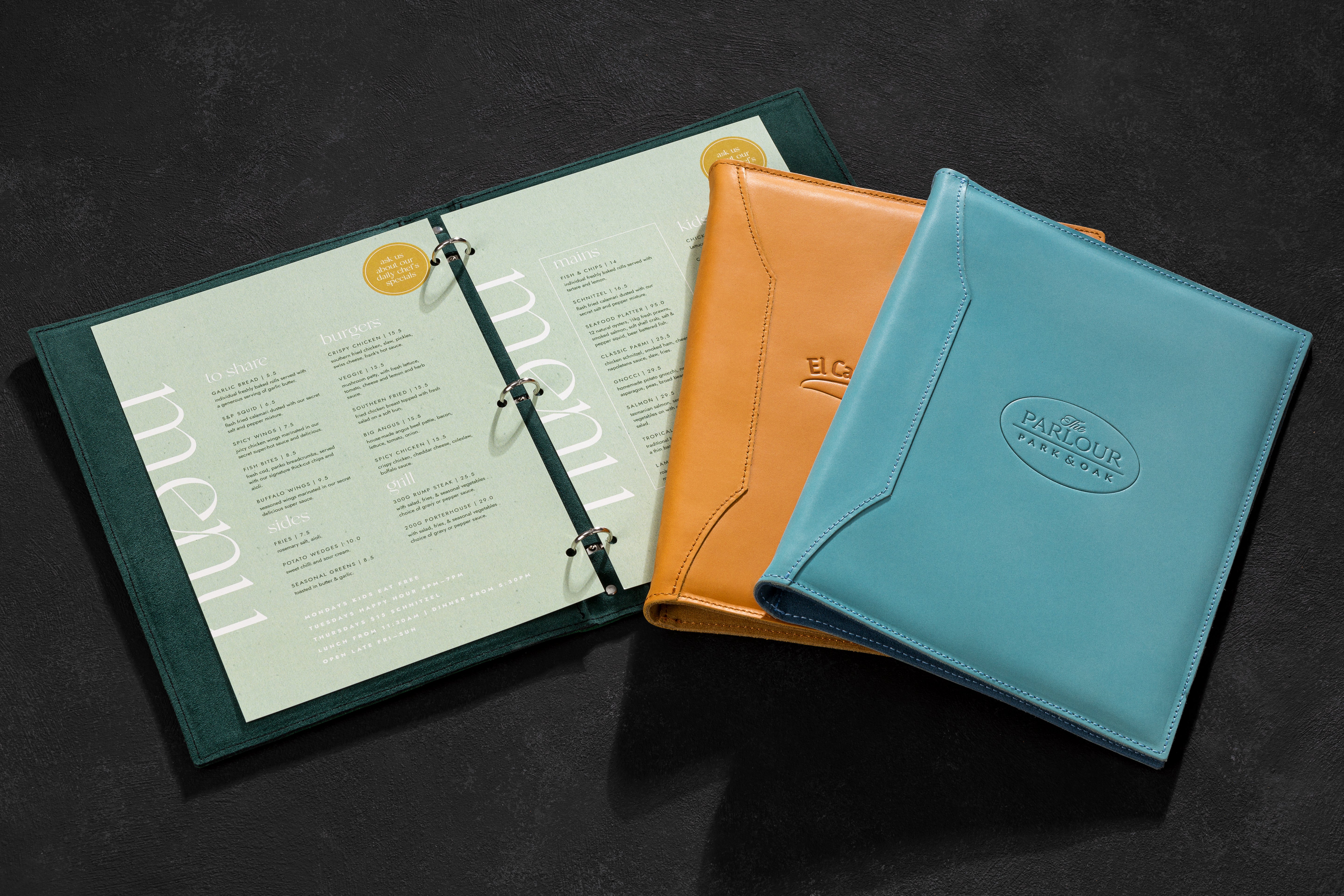 Modern Leather Menu Binder – Sleek and Professional Look
