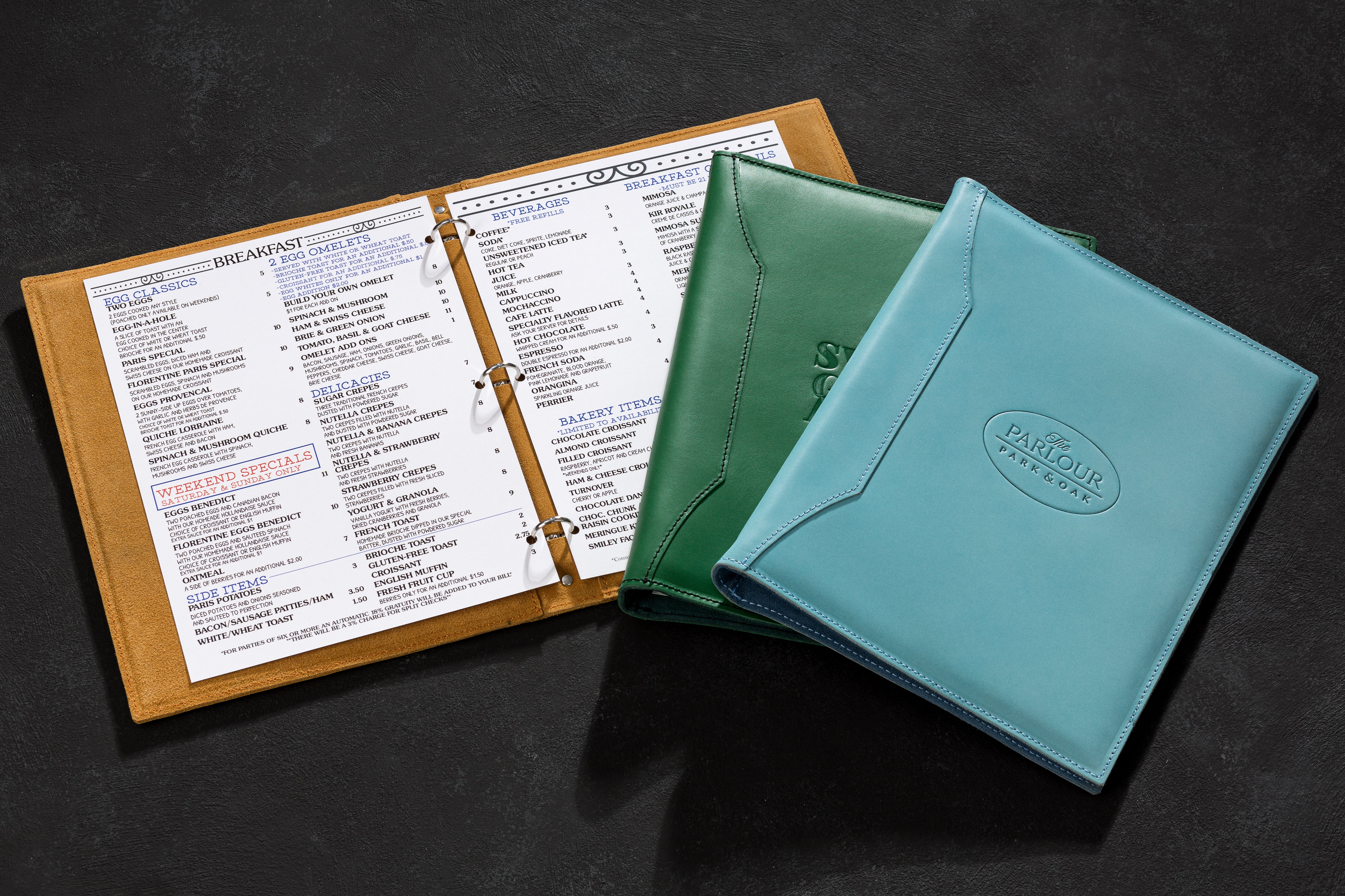Luxury Leather Menu Covers – Restaurant Branding Ready