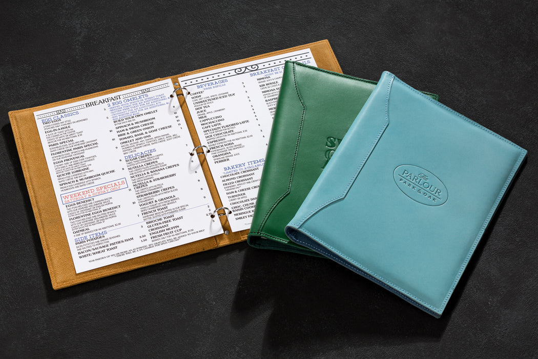 Luxury Leather Menu Covers – Restaurant Branding Ready