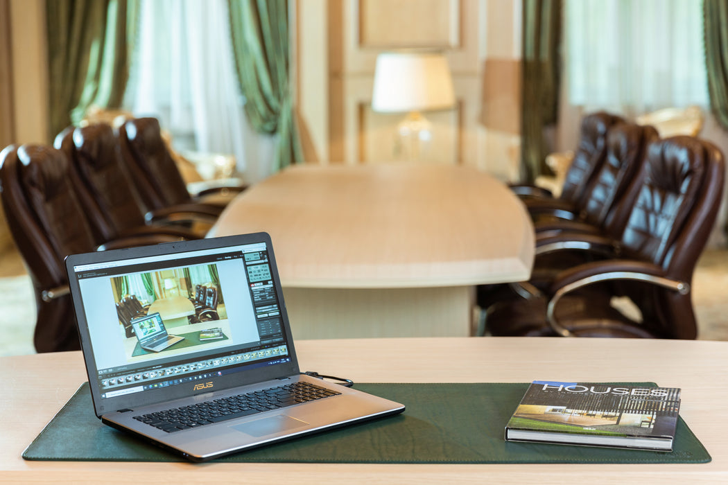 Premium Green Thick Leather Desk Pad 4mm | For Those Who Value Substance
