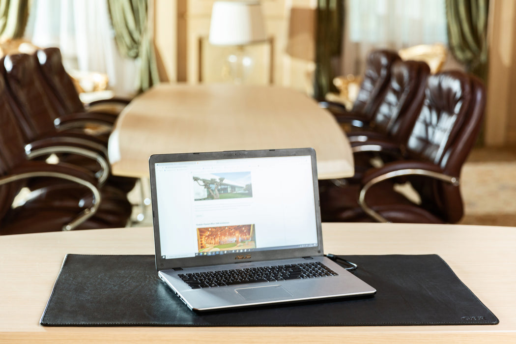 Premium Black Thick Leather Desk Pad 4mm | For Those Who Value Substance