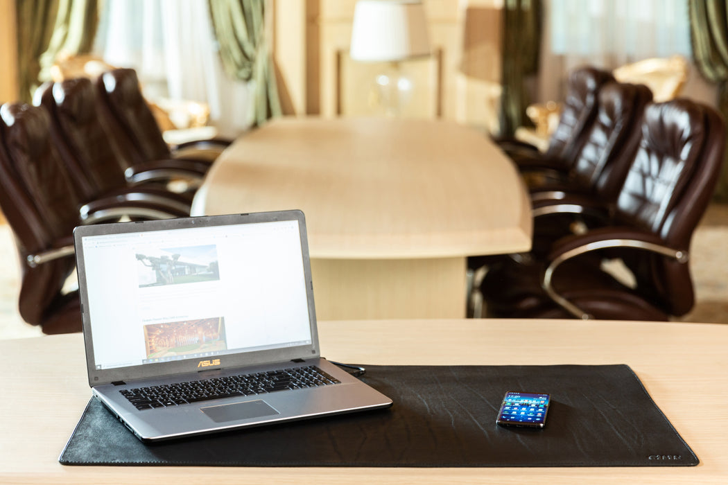 Premium Black Thick Leather Desk Pad 4mm | For Those Who Value Substance
