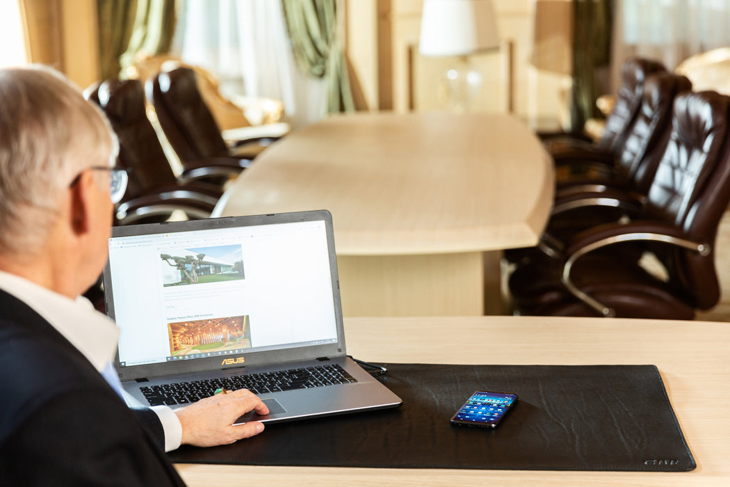 Premium Black Thick Leather Desk Pad 4mm | For Those Who Value Substance