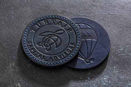 Elegant Blue Coasters Set – Premium Leather with Branding Option