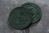 Set of Green Leather Coasters – Personalized Gift for Him or Business