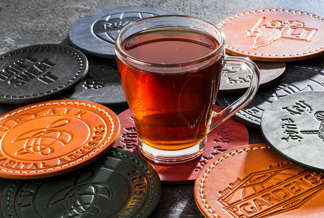 Rustic Leather Coasters Set – Ideal for Bars, Offices, and Homes