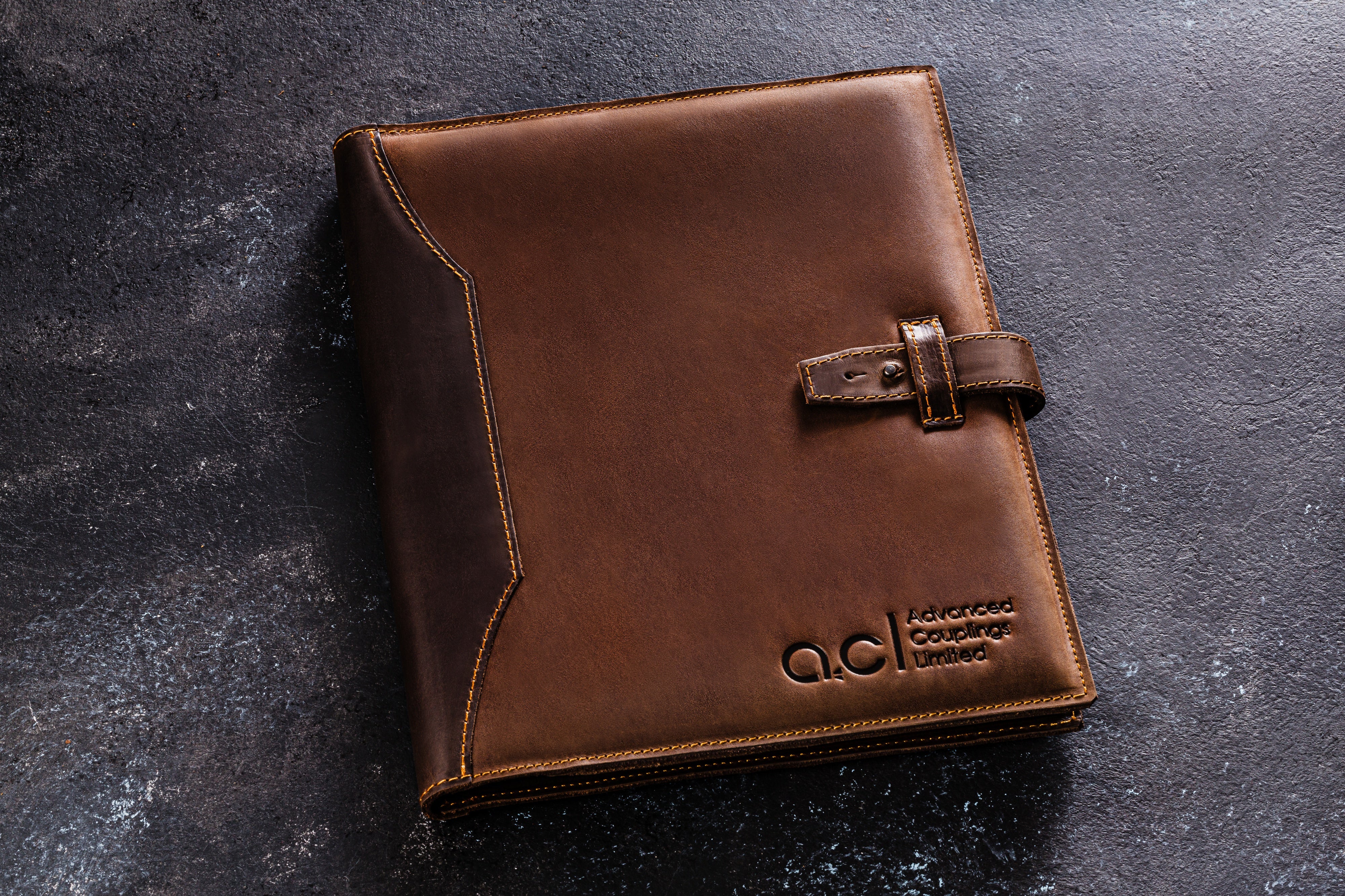 Chocolate Leather Document Case – Personalized Elegance | Mureli