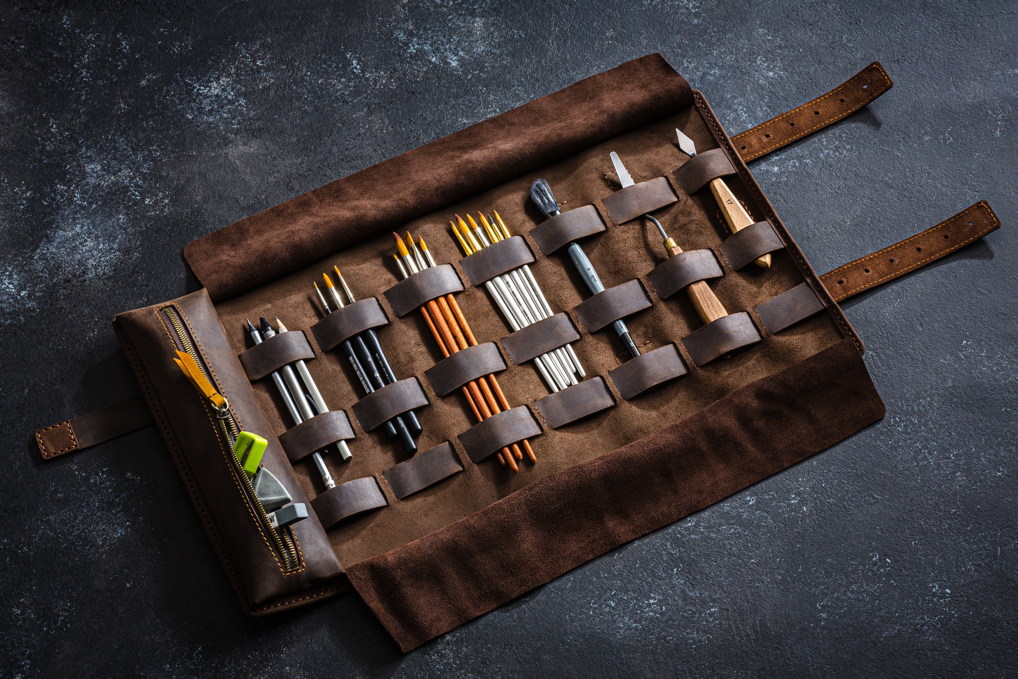 Universal Leather Tool Roll | Compact Order Always Within Reach | leather wrenches roll up