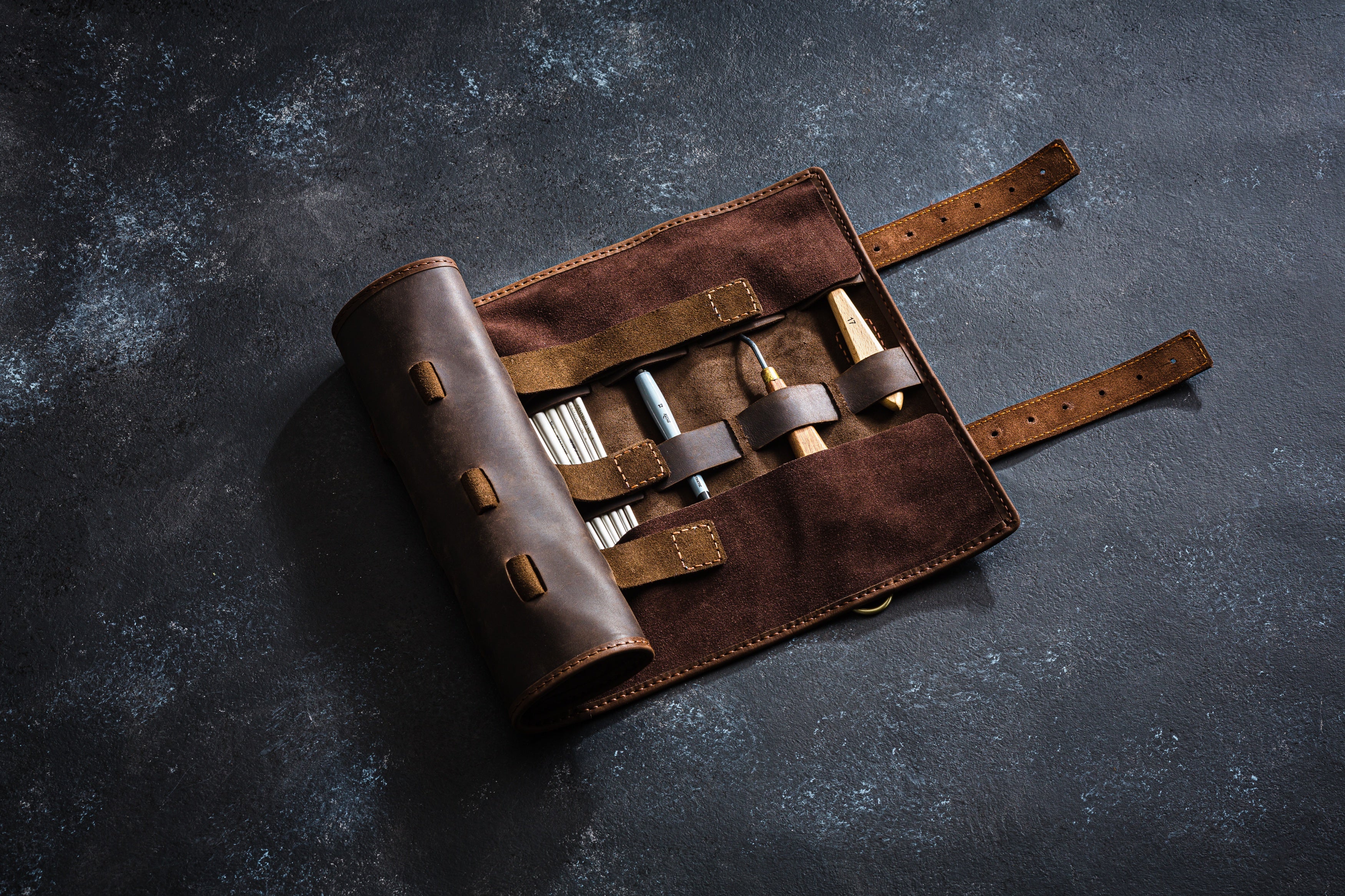 Universal Leather Tool Roll | Compact Order Always Within Reach | leather wrenches roll up