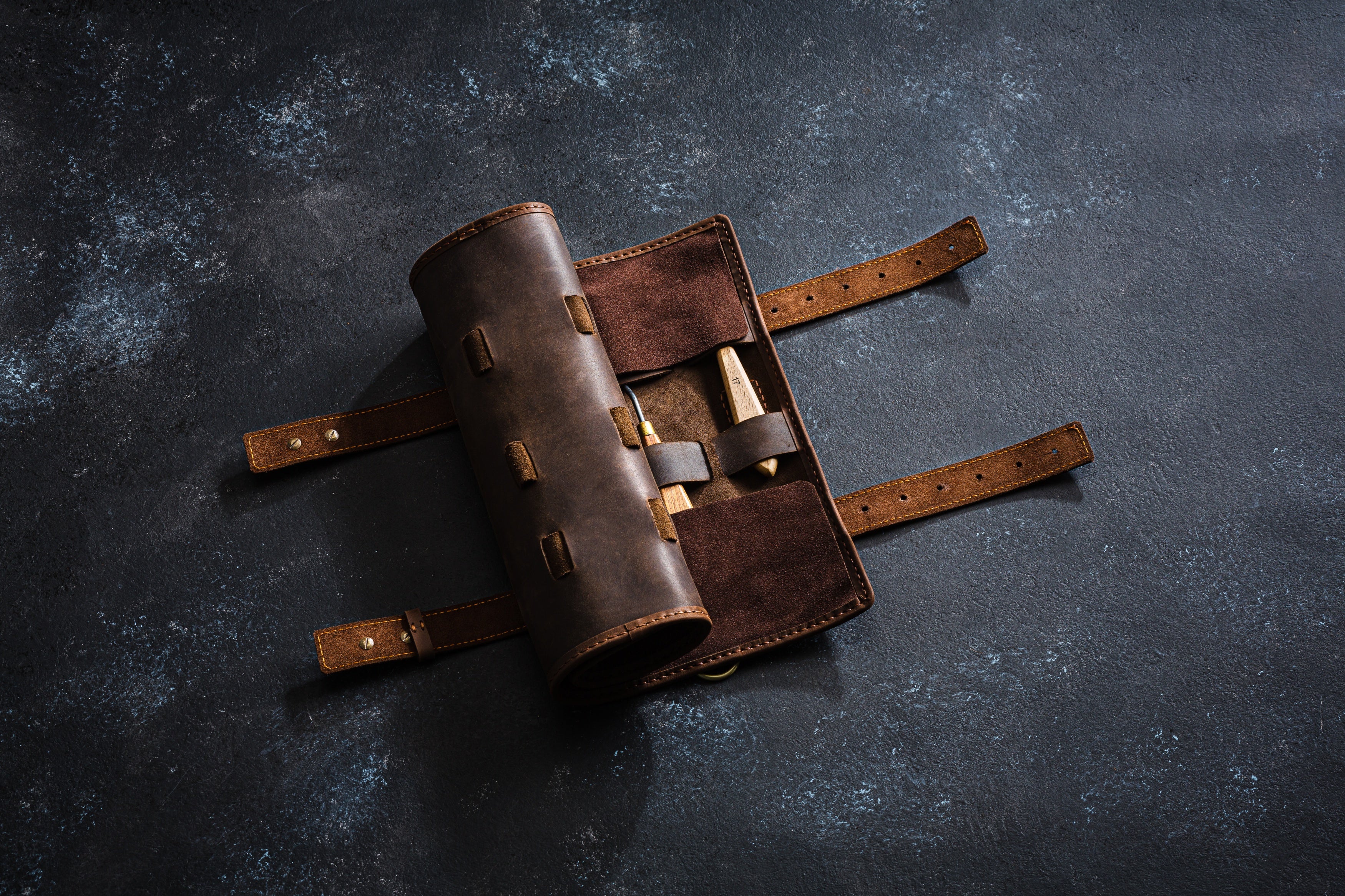 Universal Leather Tool Roll | Compact Order Always Within Reach | leather wrenches roll up