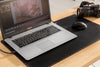 Soft Black Leather Desk Pad red thread and notebook
