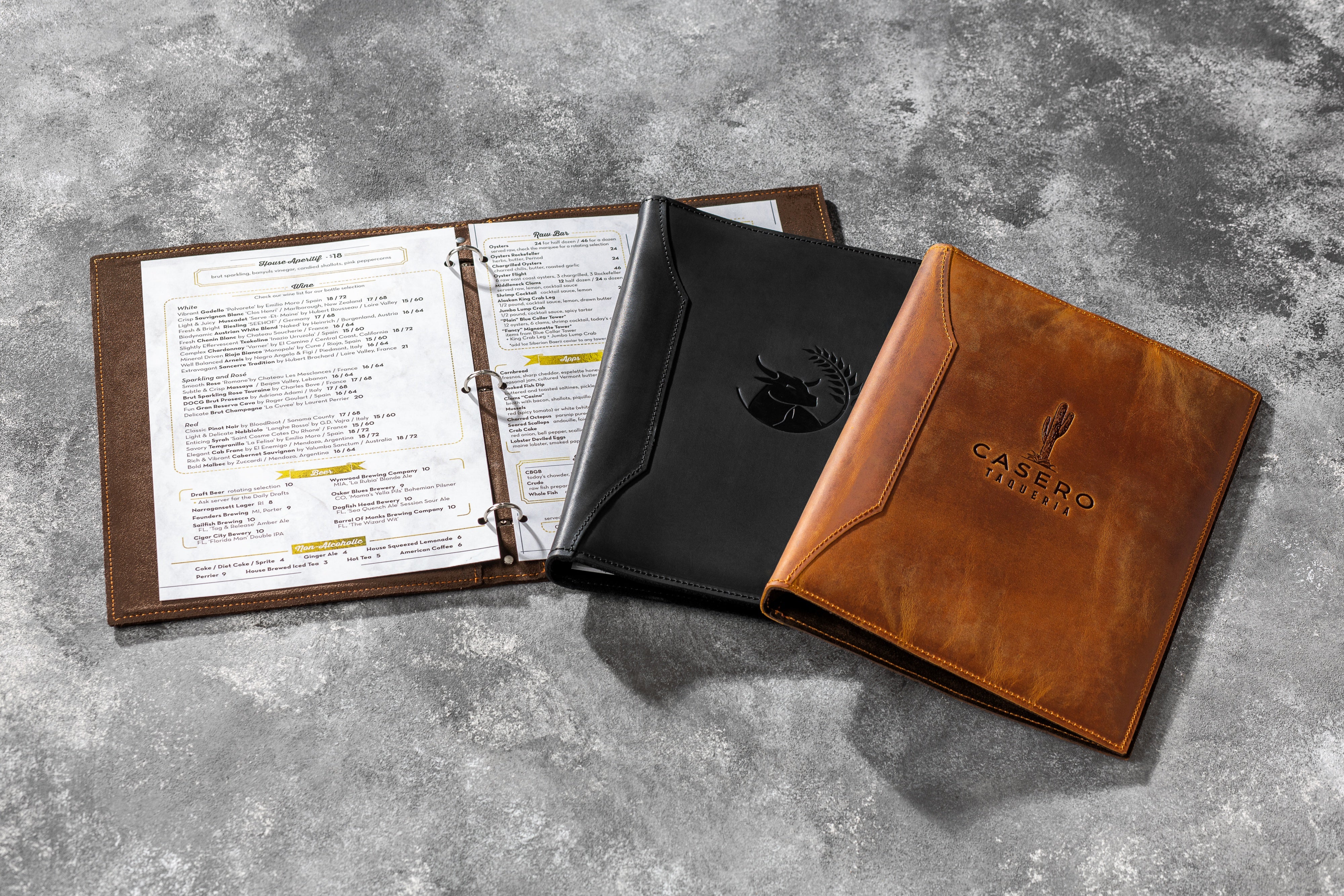 Rustic Leather Menu Folder – Handcrafted for Restaurants