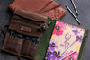 Leather flap with secure pencil holders