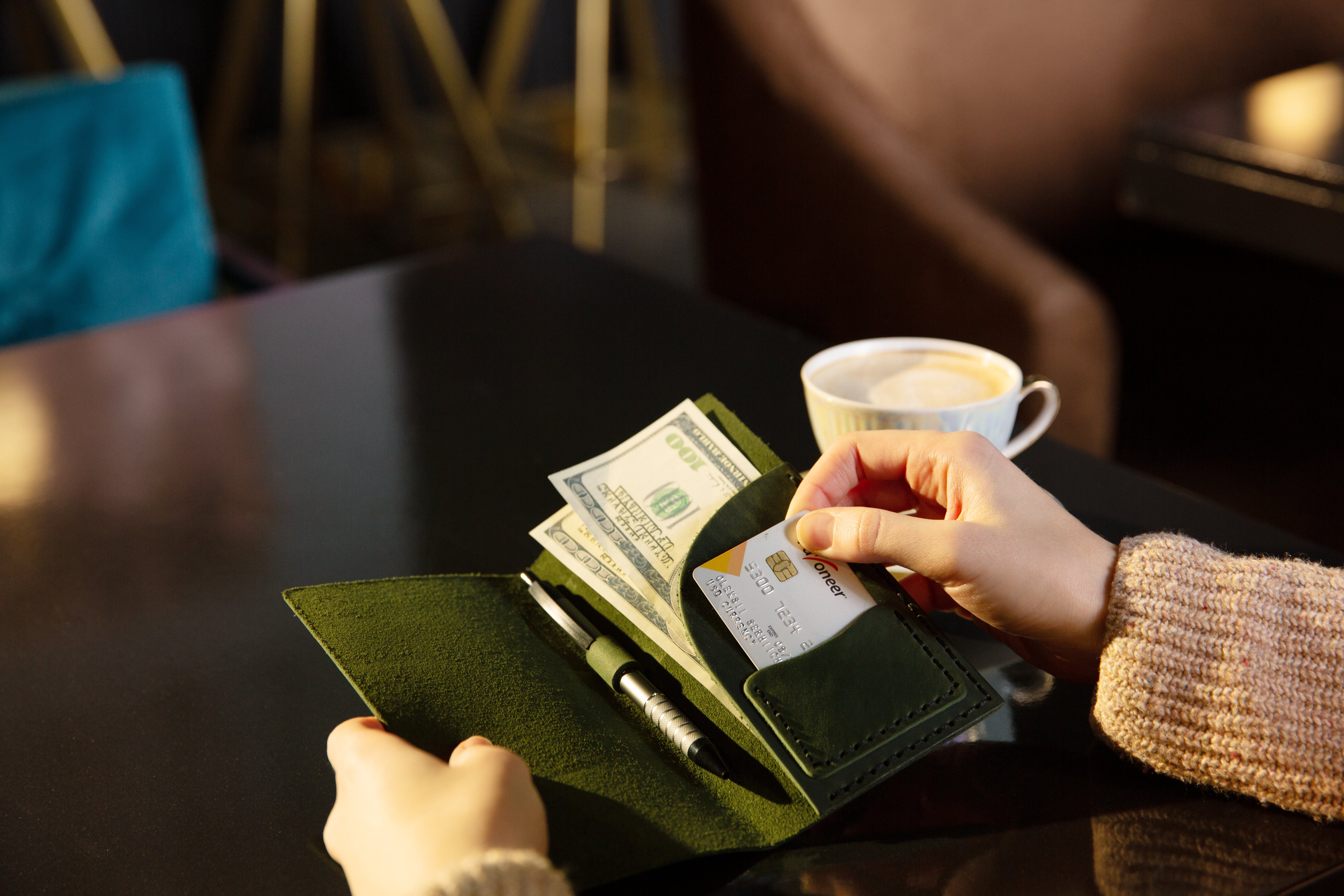 Handmade Check Presenter with Card and Cash Pockets