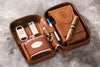 Light Brown Cigar Case from the Hephaestus Series  with flask