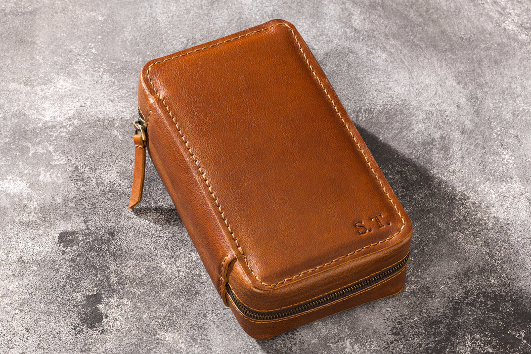Light Brown Cigar Case from the Hephaestus Series — Style and Functionality in Every Detail