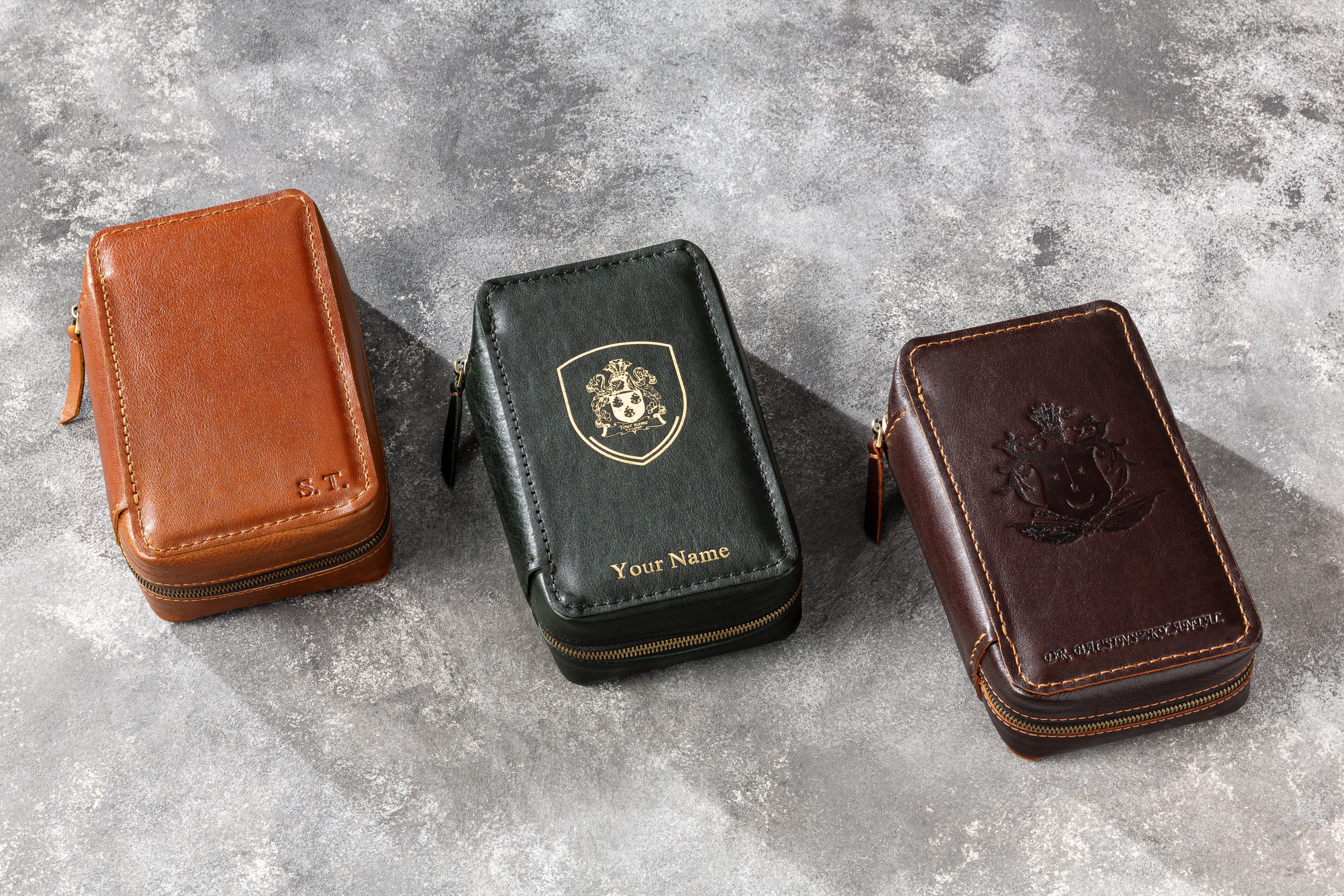 Light Brown Cigar Case from the Hephaestus Series — Style and Functionality in Every Detail