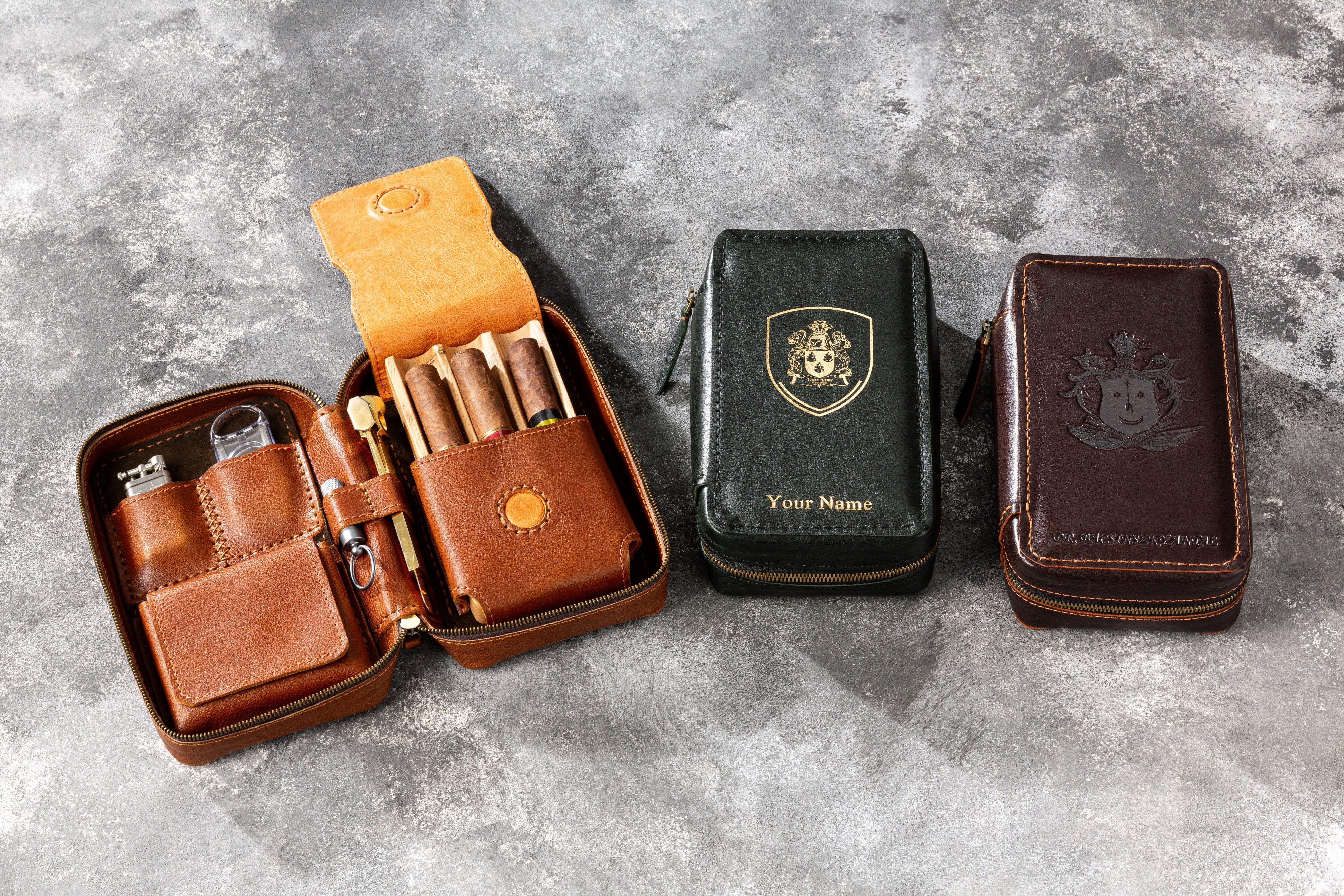Dark Brown Cigar Case from the Hephaestus Series — Style and Functionality in Every Detail