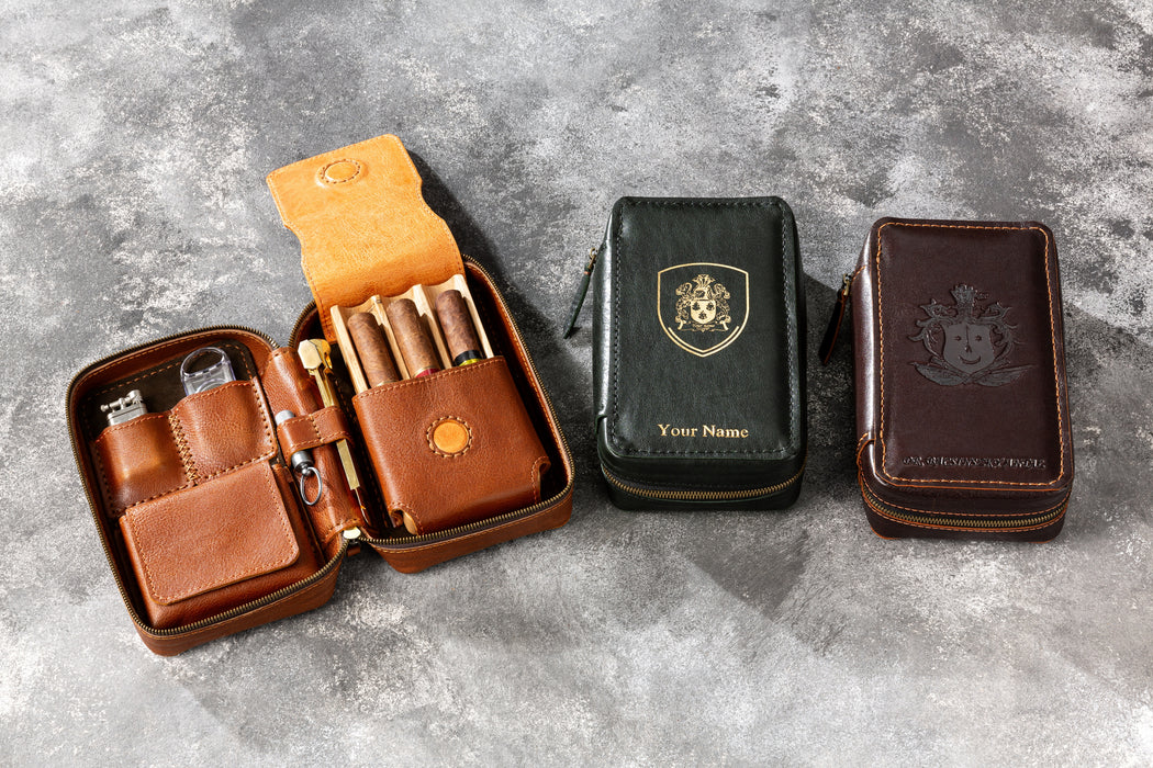 Dark Brown Cigar Case from the Hephaestus Series — Style and Functionality in Every Detail