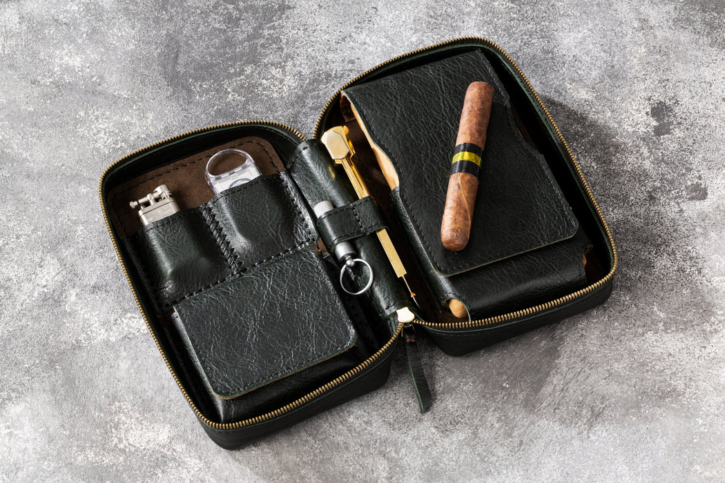 Noble Green Cigar Case from the Hephaestus Series — Style and Functionality in Every Detail