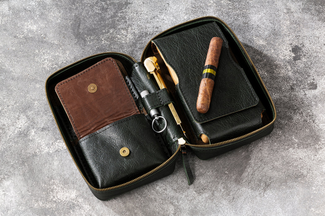 Noble Green Cigar Case from the Hephaestus Series — Style and Functionality in Every Detail