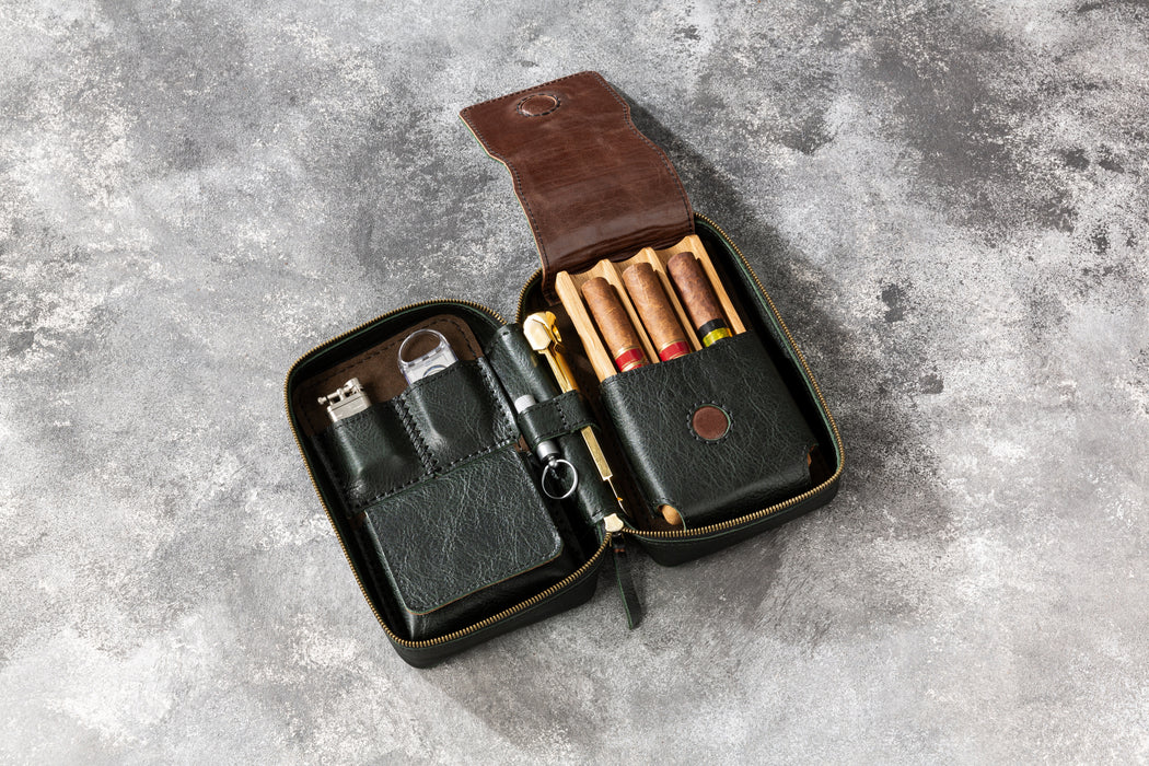 Noble Green Cigar Case from the Hephaestus Series — Style and Functionality in Every Detail