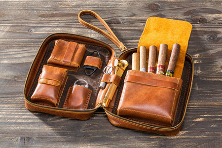 prime leather travel cigar case