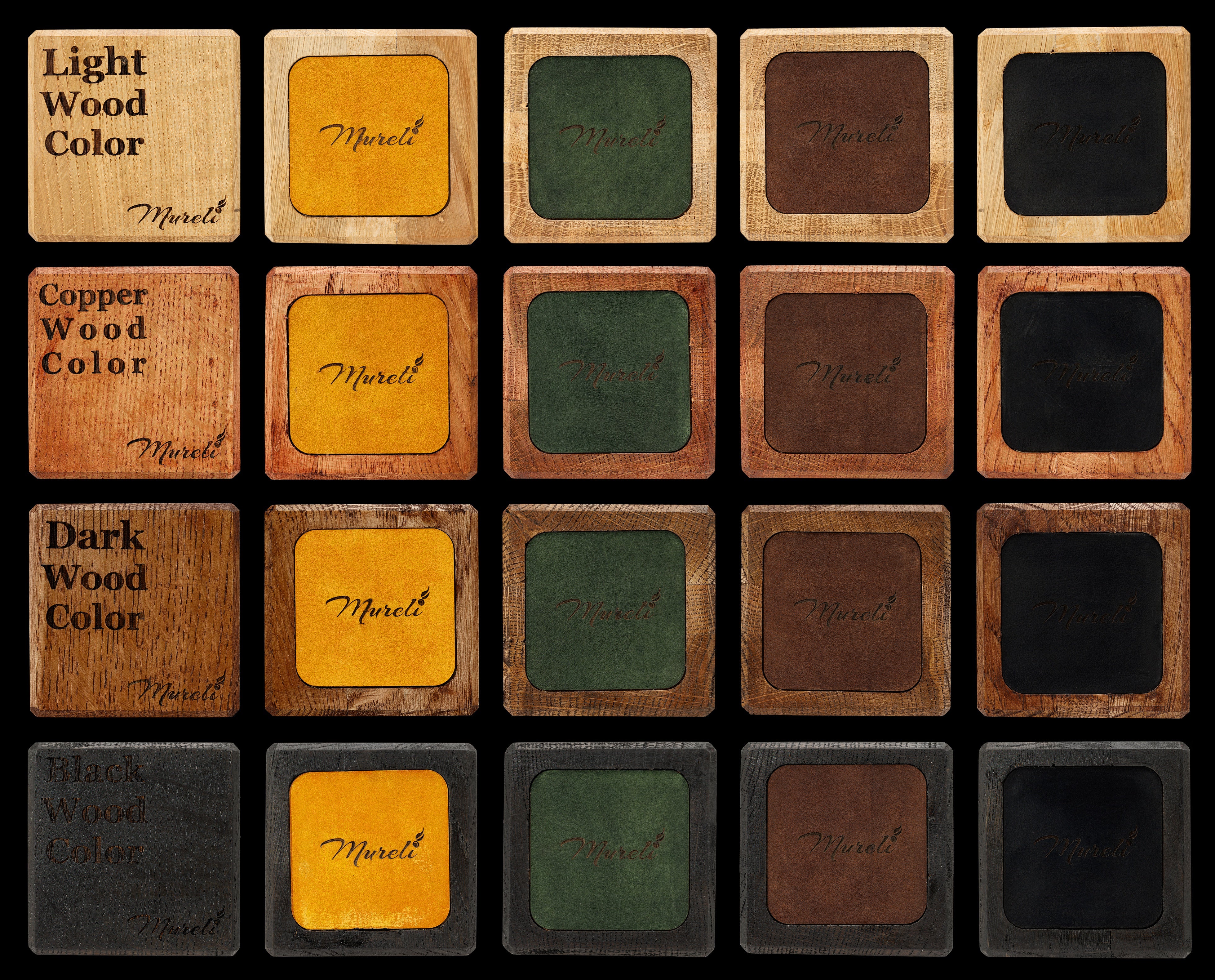 Luxury Wood & Leather Catchall Tray – Handcrafted by Mureli Wood
